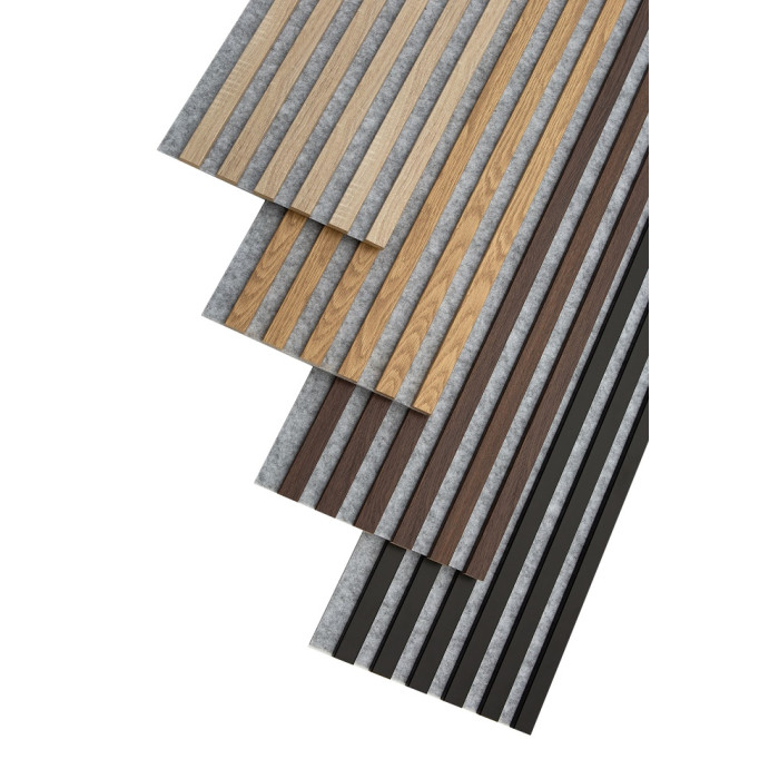 Wooden wall panel 2700 x 300mm (Grey - Dark oak)